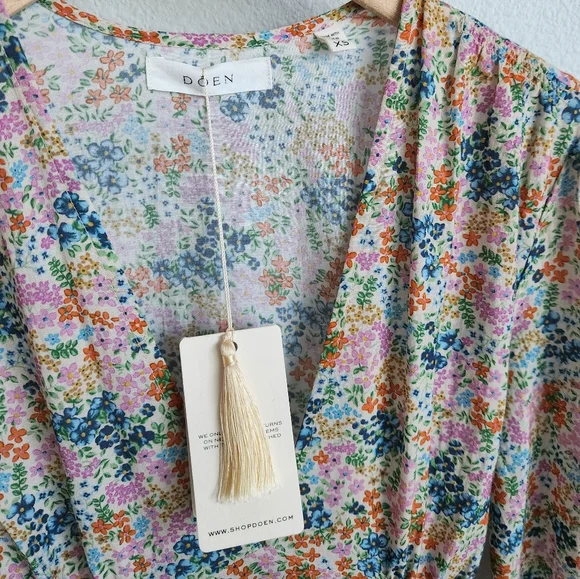 Doen Charleston Dress Creme Lady Bird floral Size XS NWT - Picture 5 of 10